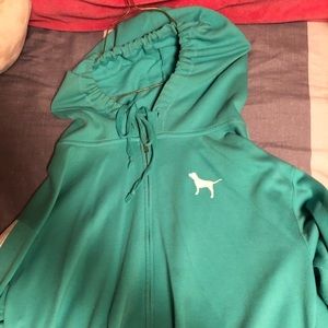 VS PINK teal zip-up sweatshirt
